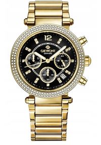 Zegarek Giewont Zegarek Damski Giewont Sapphire Złoto Czarny GW3380-B3. Kolor: czarny, złoty, wielokolorowy #1