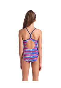 Strój Kąpielowy Dziewczęcy Arena Racing Stripe Swimsuit Light. Kolor: niebieski