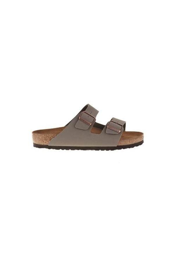 Klapki męskie Birkenstock Arizona BF. Kolor: szary. Materiał: syntetyk, skóra, materiał. Szerokość cholewki: normalna. Sport: turystyka piesza, pływanie, fitness