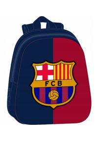 Safta - Plecak przedszkolny dla chłopca piłkarski duży kasztanowy FC Barcelona 3D. Kolor: brązowy