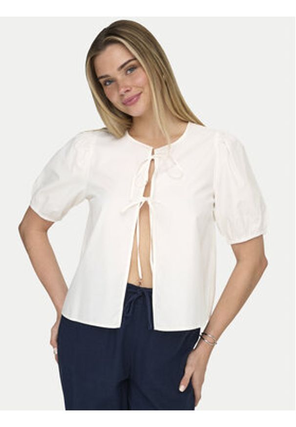 only - ONLY Bluzka Jenna 15368592 Kremowy Regular Fit. Kolor: kremowy. Materiał: syntetyk