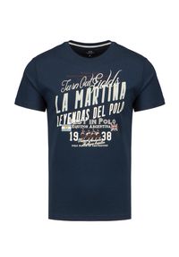 La Martina - T-shirt męski LA MARTINA. Materiał: bawełna. Długość rękawa: krótki rękaw. Długość: krótkie. Wzór: nadruk. Styl: klasyczny #1
