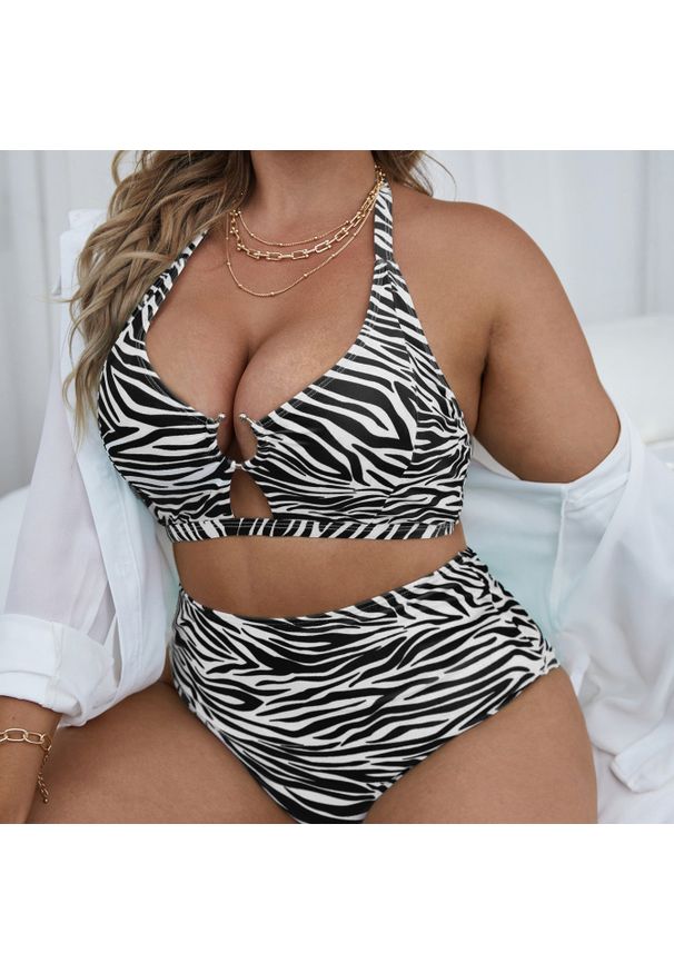 Intica - Dwuczęściowy strój kąpielowy z wysokim stanem na plażę i basen Sholeh. Stan: podwyższony. Kolor: wielokolorowy. Materiał: materiał