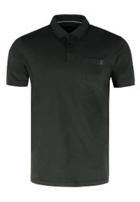 Volcano - Gładka koszulka polo O-DRAGO. Typ kołnierza: polo. Kolekcja: plus size. Kolor: zielony. Materiał: skóra, materiał, bawełna, prążkowany, dzianina, włókno, tkanina. Wzór: gładki. Sezon: lato. Styl: klasyczny