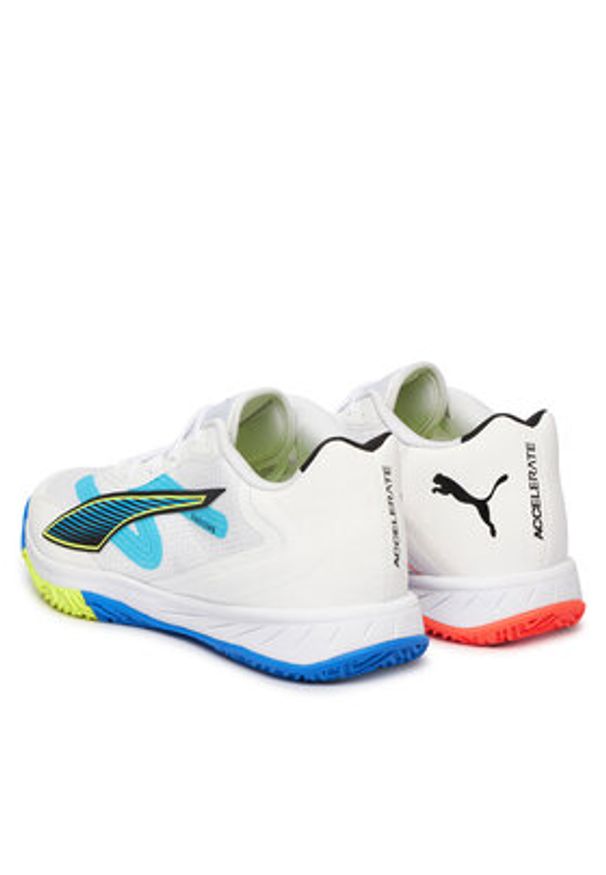 Puma Buty halowe Accelerate Turbo 4 Game On 108888 01 Biały. Kolor: biały. Materiał: materiał