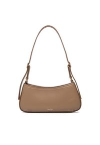 Calvin Klein Torebka Ck Small Shoulder Bag LV04F3170G Beżowy. Kolor: beżowy. Materiał: skórzane #2