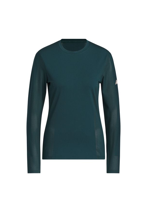 Adidas - Damski top treningowy z długim rękawem adidas Ultimate365. Typ kołnierza: golf. Kolor: zielony. Długość rękawa: długi rękaw. Długość: długie