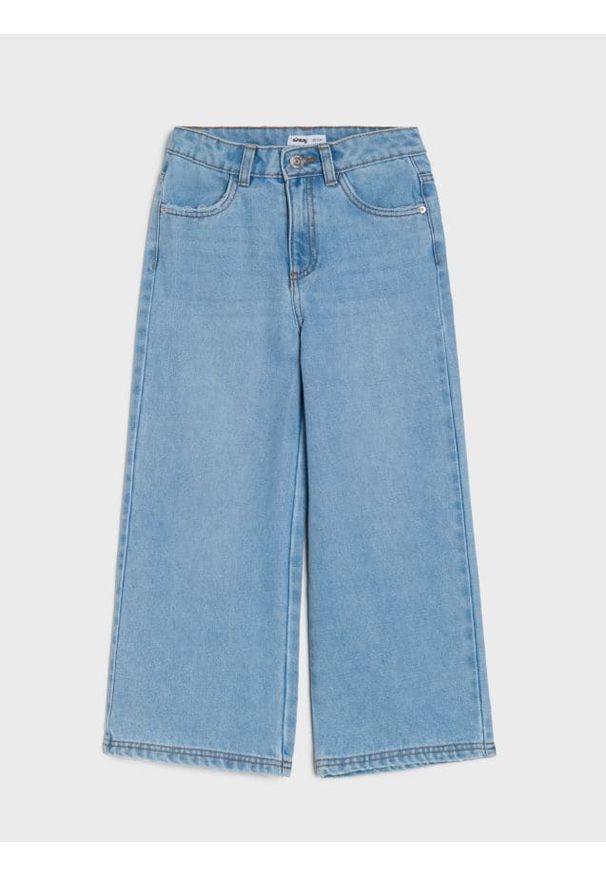 Sinsay - Jeansy wide leg - niebieski. Kolor: niebieski