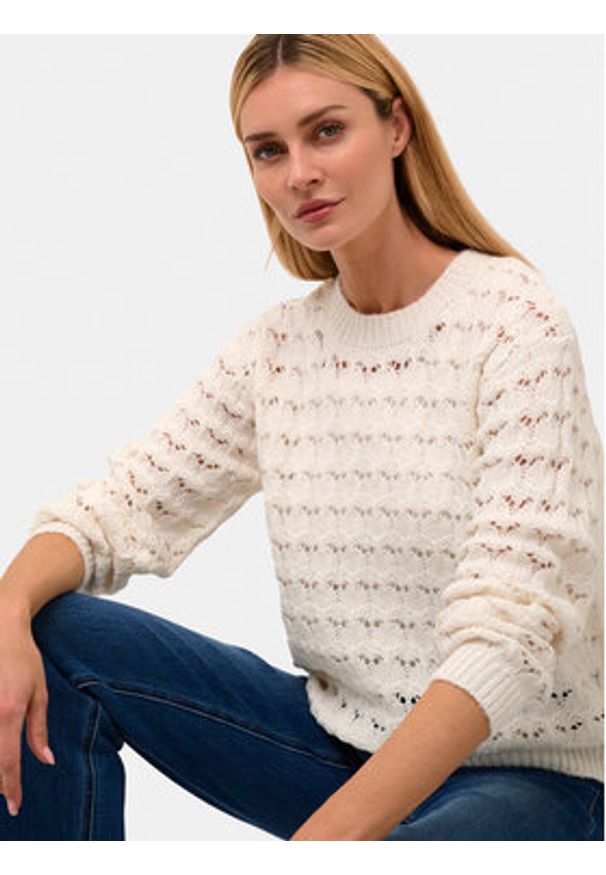 Kaffe Sweter Elena 10508195 Écru Regular Fit. Materiał: bawełna, syntetyk