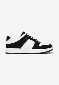 Born2be - Biało-Czarne Sneakersy Sarsana. Okazja: na co dzień. Nosek buta: okrągły. Kolor: biały. Materiał: syntetyk. Szerokość cholewki: normalna. Wzór: aplikacja, gładki. Obcas: na platformie #5