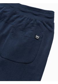 Ombre Clothing - Spodnie męskie dresowe joggery P948 - granatowe - XXL. Kolor: niebieski. Materiał: dresówka
