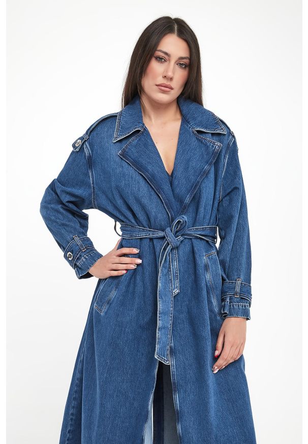 Liu Jo - Płaszcz damski jeansowy LIU JO. Materiał: jeans