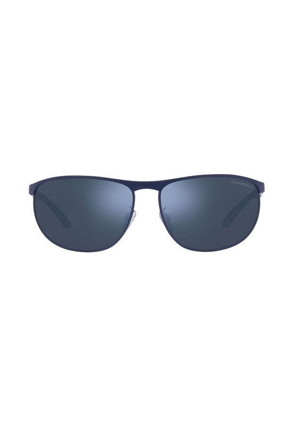 Emporio Armani okulary przeciwsłoneczne męskie. Kształt: owalne. Kolor: niebieski