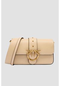 Pinko - PINKO Beżowa kopertówka Love One Mini Slouchy FL Vitello Morbido. Kolor: beżowy. Materiał: skórzane. Styl: casual, elegancki #1