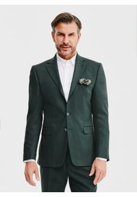 Pako Lorente - PAKO LORENTE – Gładka marynarka garniturowa w kolorze zielonym. Kolor: zielony. Materiał: poliester, wiskoza, elastan. Wzór: gładki