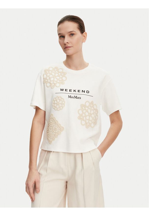 Weekend Max Mara T-Shirt Lecco 2515941052 Biały Boxy Fit. Kolor: biały. Materiał: bawełna