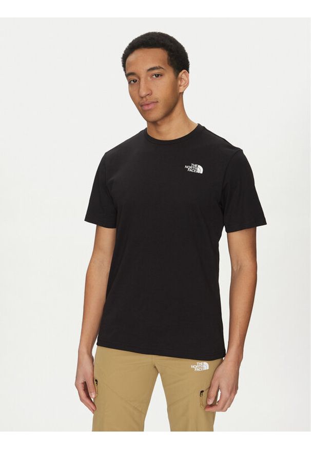 The North Face T-Shirt Vertical NF0A89FP Czarny Regular Fit. Kolor: czarny. Materiał: bawełna