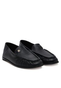TOMMY HILFIGER - Tommy Hilfiger Półbuty Soft Leather Squared Toe Loafer FW0FW08412 Czarny. Kolor: czarny. Materiał: skóra
