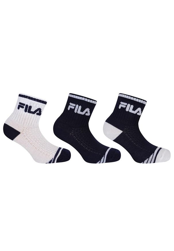 Fila 3-pak skarpetek dla chłopca Quarter biały/granat 27-30. Kolor: niebieski, biały, wielokolorowy