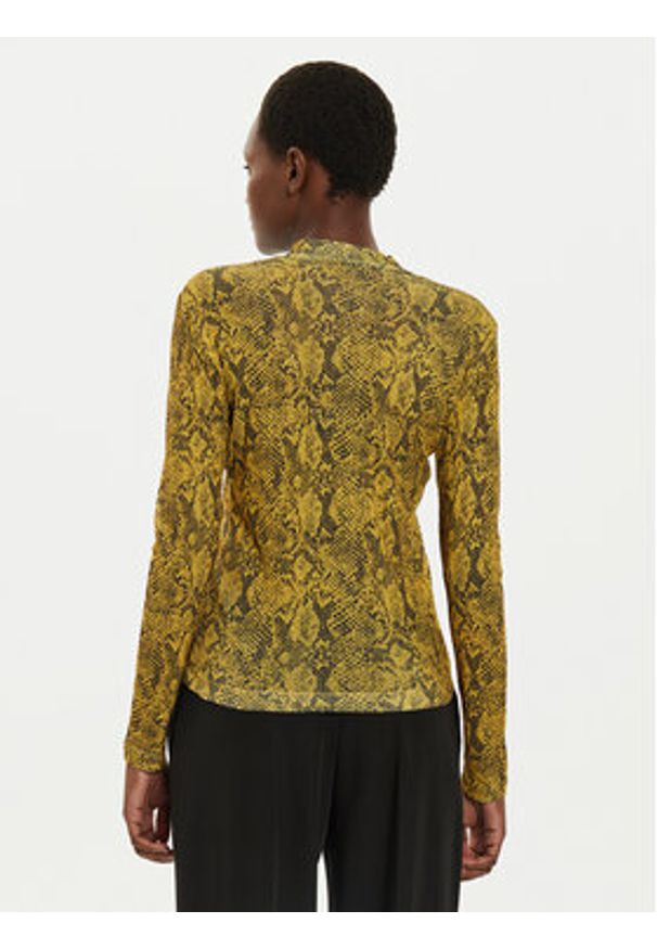 Sisley Bluzka 34GGL200R Żółty Slim Fit. Kolor: żółty. Materiał: syntetyk