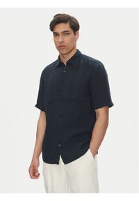 BOSS Koszula 50537382 Granatowy Regular Fit. Kolor: niebieski. Materiał: len