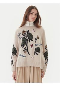 Weekend Max Mara Sweter Pavidi 2525366262 Écru Oversize. Materiał: wełna