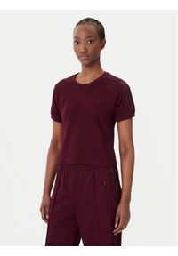 Adidas - adidas T-Shirt Lace Cali KC6453 Bordowy Regular Fit. Kolor: czerwony. Materiał: bawełna #1