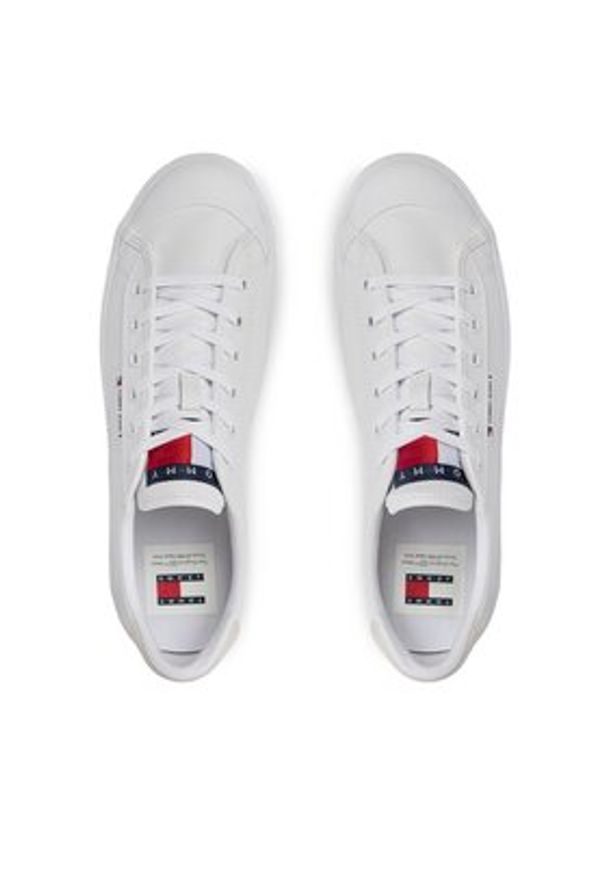 Tommy Jeans Sneakersy Th Central Cc And Coin Biały. Kolor: biały. Materiał: skóra