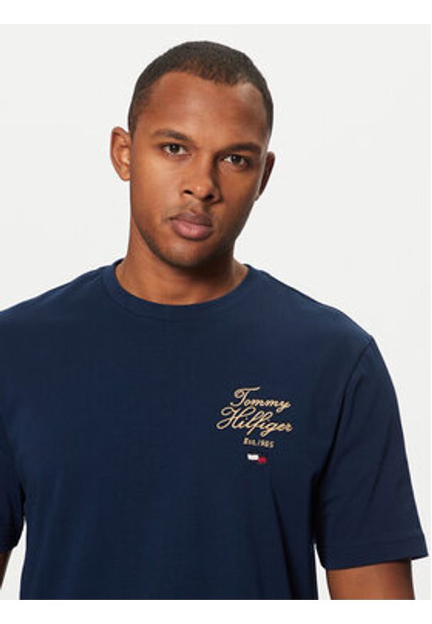 TOMMY HILFIGER - Tommy Hilfiger T-Shirt MW0MW38334 Granatowy Regular Fit. Kolor: niebieski. Materiał: bawełna