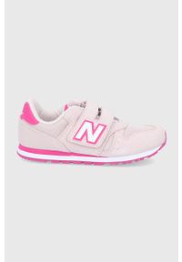 New Balance Buty dziecięce YV373SPW kolor różowy. Nosek buta: okrągły. Zapięcie: rzepy. Kolor: różowy. Materiał: guma. Model: New Balance 373