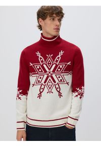 Reserved - Golf ze świątecznym motywem - wielobarwny. Typ kołnierza: golf. Materiał: dzianina. Styl: wizytowy #1