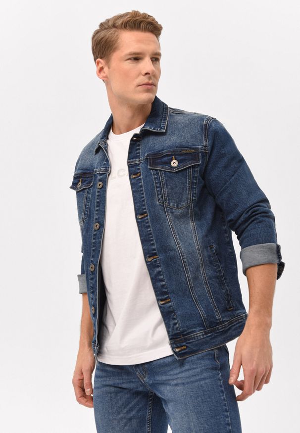 Volcano - Kurtka jeansowa J-RALF. Materiał: jeans. Styl: klasyczny