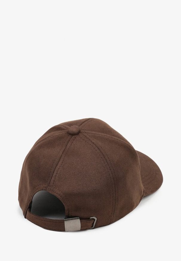 Born2be - Brązowa Klasyczna Czapka z Daszkiem Tusira. Kolor: brązowy. Materiał: jeans. Styl: klasyczny
