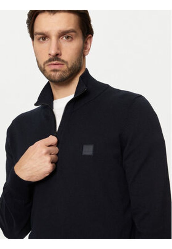 BOSS - Boss Sweter Kanobix_S 50527585 Granatowy Regular Fit. Kolor: niebieski. Materiał: bawełna