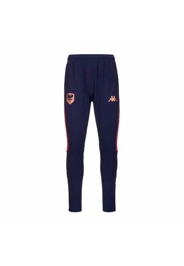 Kappa - Spodnie dresowe SM Caen Abunszip Pro 8 2024/25. Kolor: czerwony, niebieski, wielokolorowy, brązowy. Materiał: dresówka. Sport: piłka nożna