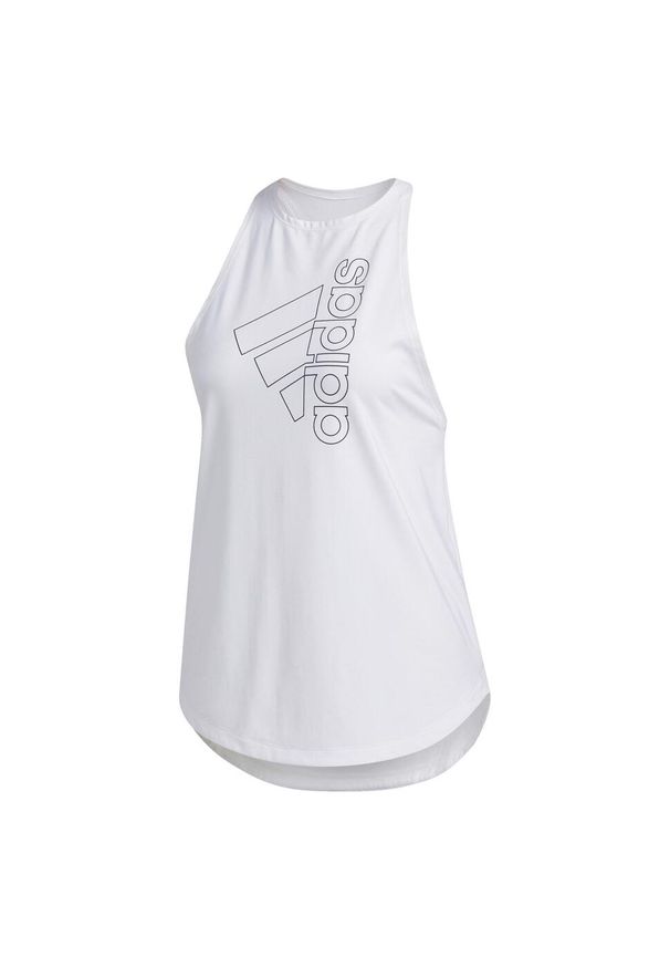 Koszulka damska Adidas W Tech Bos sportowa biała tank top. Kolor: biały, wielokolorowy, czarny