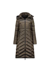 Kurtka damska Geographical Norway BLANCHE LONG KAKI DB LADY 0116 KAKI. Kolor: zielony. Materiał: poliester, syntetyk, materiał. Sport: turystyka piesza #1