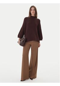 Kontatto Sweter 3M0848C Brązowy Relaxed Fit. Kolor: brązowy. Materiał: syntetyk, wiskoza #5