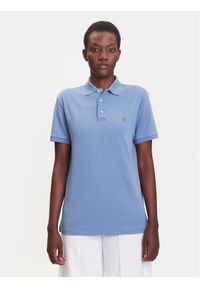 Polo Ralph Lauren Polo 710704319169 Niebieski Custom Slim Fit. Typ kołnierza: polo. Kolor: niebieski. Materiał: bawełna