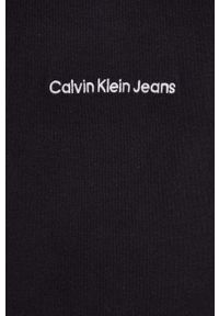 Calvin Klein Jeans sweter bawełniany kolor czarny lekki. Kolor: czarny. Materiał: bawełna. Wzór: aplikacja. Styl: klasyczny #3