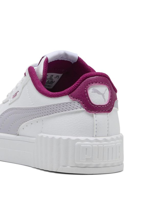 Puma - Dziecięce sneakersy Carina 3.0 PUMA White Lilac Crush Purple. Kolor: fioletowy, biały, wielokolorowy. Materiał: syntetyk, tkanina. Sport: turystyka piesza