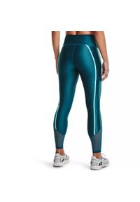 Legginsy damskie Under Armour HG Shine Mesh Leggings PKT NS. Kolor: zielony. Materiał: mesh