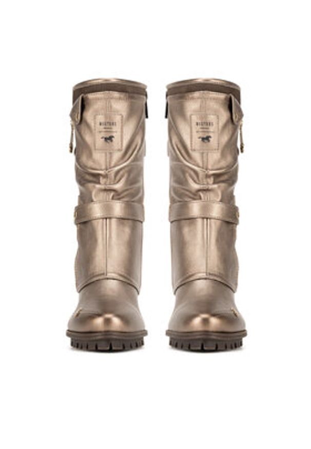 Mustang Kozaki 1141-606 Złoty. Kolor: złoty. Materiał: materiał