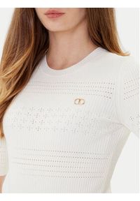 TwinSet - TWINSET Sweter 252TP3240 Beżowy Regular Fit. Kolor: beżowy. Materiał: wiskoza #3