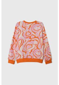 Guess bluza bawełniana dziecięca kolor różowy wzorzysta. Kolor: pomarańczowy. Materiał: bawełna. Styl: klasyczny #2