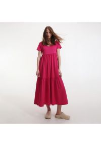 Reserved - Sukienka maxi - Różowy. Kolor: różowy. Długość: maxi