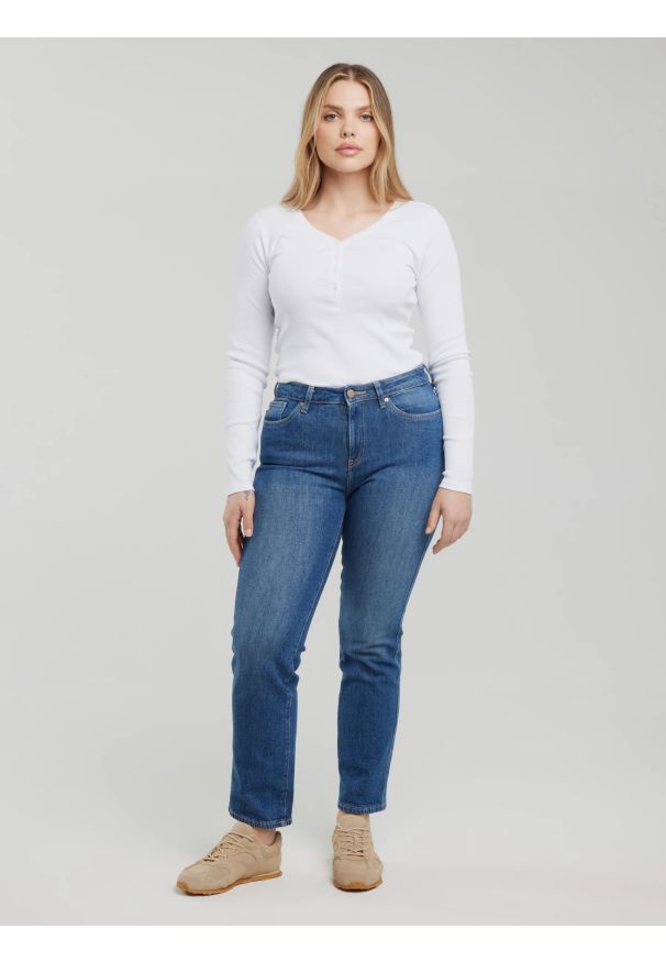 Big-Star - Jeansy damskie z prostą nogawką niebieskie Myrra 313. Okazja: na co dzień. Kolor: niebieski. Styl: casual, sportowy