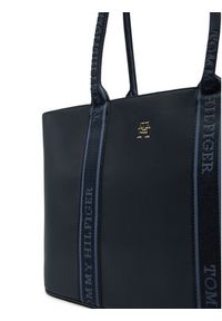 TOMMY HILFIGER - Tommy Hilfiger Torebka Th Logotape Tote AW0AW17198 Granatowy. Kolor: niebieski. Materiał: skórzane