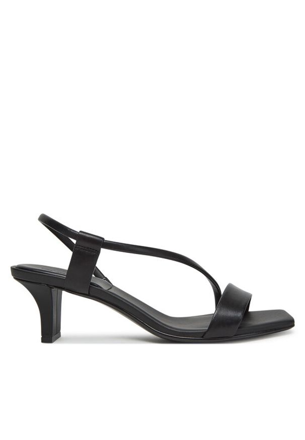 Calvin Klein Sandały Heel Sandal 50 Squared Lth HW0HW02534 Czarny. Kolor: czarny. Materiał: skóra