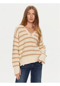 TwinSet - TWINSET Sweter 241TP3210 Beżowy Loose Fit. Kolor: beżowy. Materiał: bawełna #1